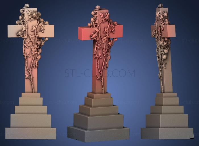 3D model cross with leaves (STL)